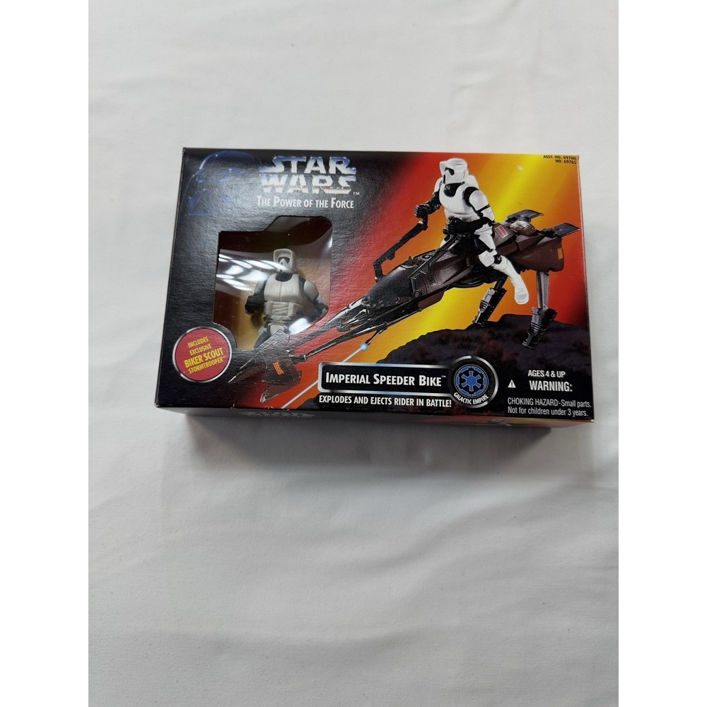 Star Wars Imperial Speeder Bike Scout Trooper Power Of The Force Kenner New